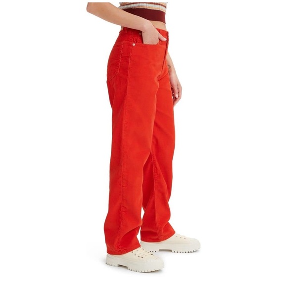 Levi’s ‘94 Baggy Women’s Hi Rise Corduroy Red Jeans Size 30 NWT - Picture 1 of 10
